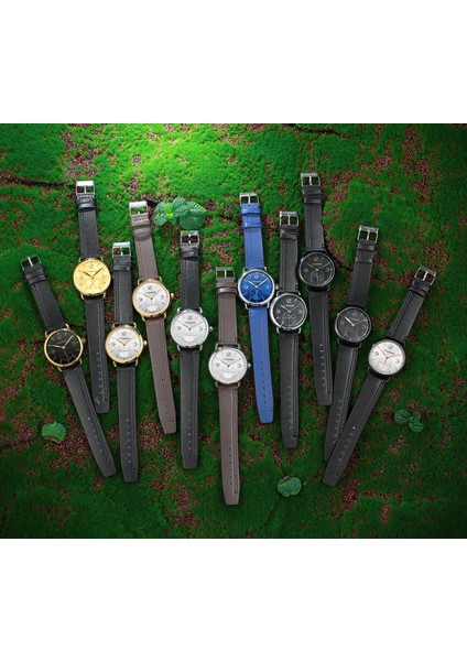 Stil 10 T-Kazanan Basit Rüzgar Çift Ekran Boyutu Daire Mekanik Saat Siyah ve Beyaz Yuvarlak Bilek Kayışı Saat (Yurt Dışından) modelleri