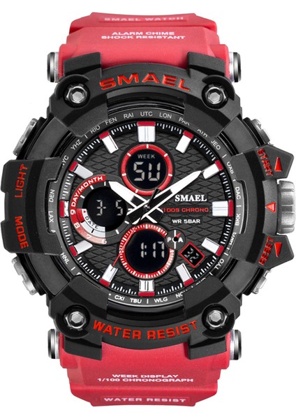 Kırmızı Erkek Saat Askeri Suya Dayanıklı Smael Rahat Spor LED Bilek Saatler Erkek Için Relogio Dijital 1802D Relogio Masculino Izle (Yurt Dışından)