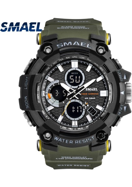 Kırmızı Erkek Saat Askeri Suya Dayanıklı Smael Rahat Spor LED Bilek Saatler Erkek Için Relogio Dijital 1802D Relogio Masculino Izle (Yurt Dışından) fiyatları