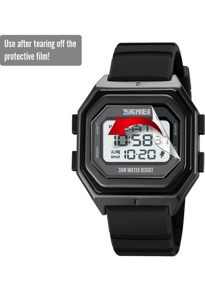 Tüm Siyah Silikon Skmeı Orijinal Marka Dijital Spor Saatler Erkekler Geri Sayım Sayacı Chrono Alarm Arka Işık Kol Saati Takvimli Saat Reloj Hombre (Yurt Dışından)