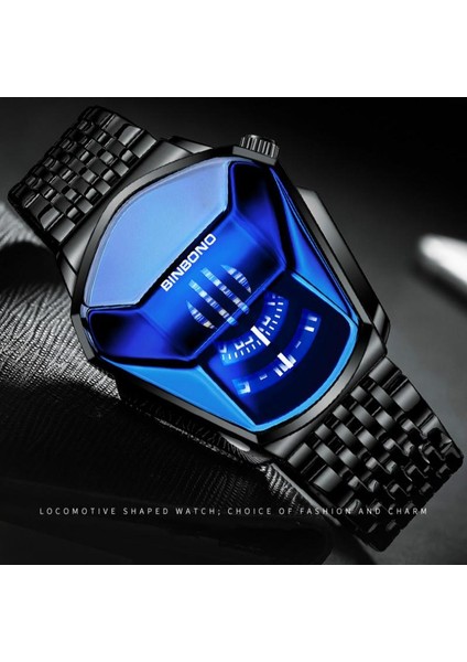 Dokunmatik Mavi Orijinal Bınbond Üst Marka Lüks Askeri Moda Spor Izle Erkekler Altın Bilek Saatler Adam Saat Rahat Chronograph Kol Saati (Yurt Dışından)