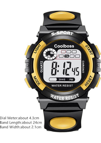 Sarı 3 Erkek Askeri Ordu Saati Spor LED Elektronik Saat Erkekler Için Spor Çalar Saat Çok Fonksiyonlu Kol Saati Saat Montre Homme (Yurt Dışından)