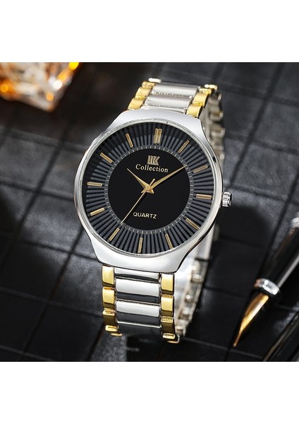 Style2 Siyah 2021 Yüksek Kaliteli Erkek Paslanmaz Çelik Quartz Saat Relogio Masculino Erkek Moda Rahat Iş Kol Saati Saat Sıcak Yeni (Yurt Dışından)