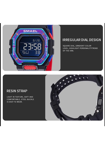 8059BLACK Dijital Izle Erkekler Spor Su Geçirmez Kronometre Çalar Saat Kauçuk Kayış Askeri Saatı 8059 Spor Saatler LED Dijital (Yurt Dışından) indirimleri