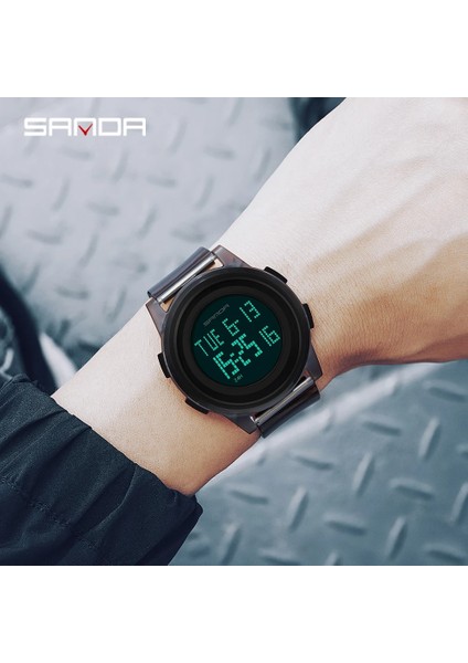 Siyah Sanda 2100 Şeffaf Zsk Bireysel Ultra-Ince Şeffaf Bant Spor Çok Fonksiyonlu Moda Moda Erkek Kol Saati (Yurt Dışından) modelleri