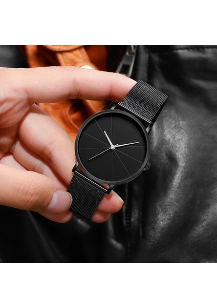 Gösterildiği Gibi 6 2022 Minimalist Erkek Moda Saatler Basit Erkekler Iş Ultra Ince Paslanmaz Çelik Hasır Kemer Kuvars Izle Relogio Masculino (Yurt Dışından)