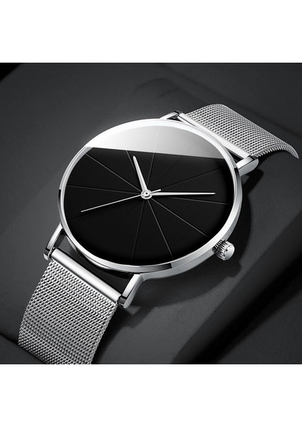 Gösterildiği Gibi 6 2022 Minimalist Erkek Moda Saatler Basit Erkekler Iş Ultra Ince Paslanmaz Çelik Hasır Kemer Kuvars Izle Relogio Masculino (Yurt Dışından)