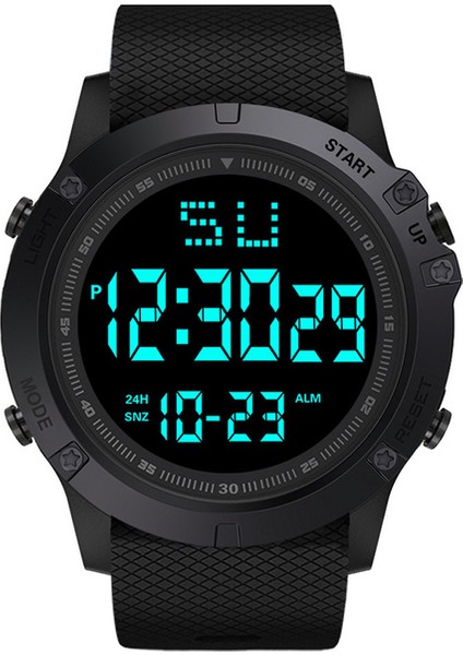 Siyah --- A1 Erkekler Spor Izle Çok Fonksiyonlu Askeri Spor Saat Su Geçirmez Aydınlık LED Dijital Çocuk Izle Büyük Kadran Öğrenci Elektronik Saat (Yurt Dışından)
