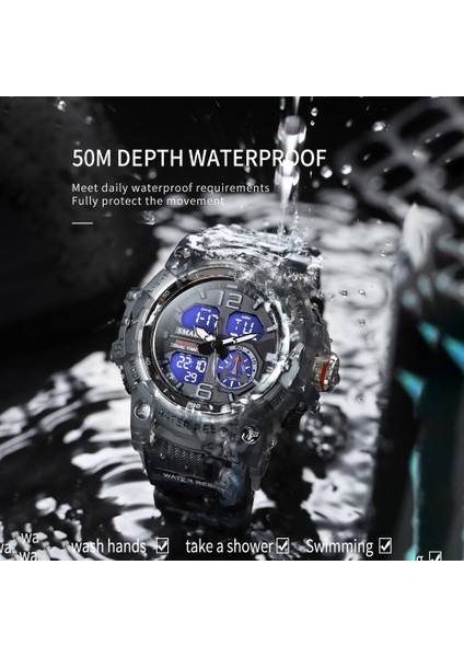 Canmouflage Sıyah Smael Sportif Izle Erkekler Için Su Geçirmez Kronograf Alarm Hesap Makinesi Saat Rahat Hediyeler Fikirleri Erkek Reloj Hombre 8007 (Yurt Dışından) modelleri
