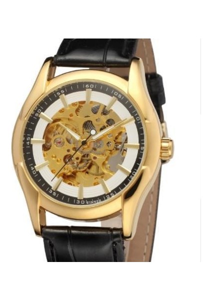 Resim Gösterisi Olarak Kazanan Üst Yepyeni Spor Tasarım Deri Çerçeve Altın Izle Erkek Saat Lüks Montre Homme Saat Erkekler Otomatik Saatler (Yurt Dışından)