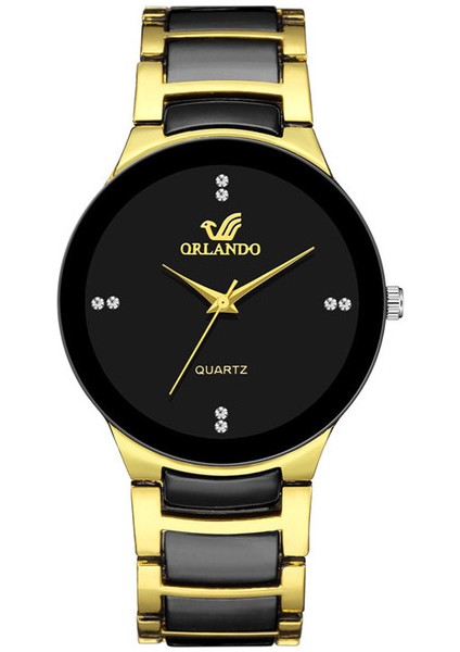 Siyah Erkek Moda Lüks Iş Kol Saati 2022 Yeni Marka Unisex Blok Renkli Çelik Kayış Kadın Gündelik Izle Saat Takım Elbise Eşleşen (Yurt Dışından)