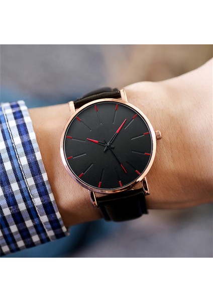 P Erkekler Lüks Saatler Kuvars Paslanmaz Çelik Kadran Rahat Bracele Izle Yuvarlak Sadelik Deri Kayış Kol Saatleri Saat Montre (Yurt Dışından) indirimleri