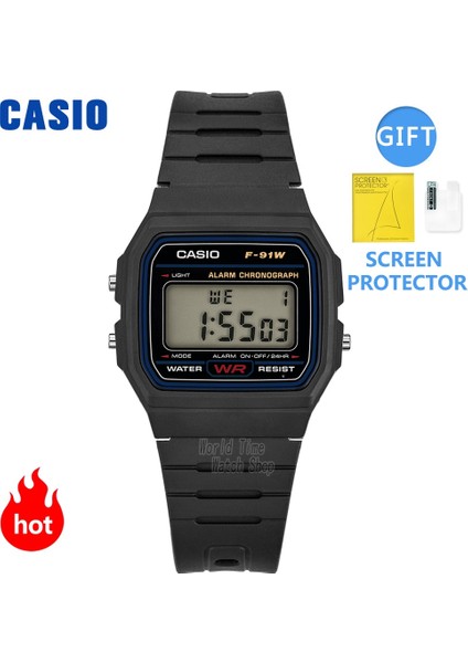 F-91WM-3A Casio Izle Erkekler Üst Lüks Set Askeri LED Relogio Dijital Saat Spor Su Geçirmez Kuvars Erkek Saati Nötr Saatler F91W Serisi (Yurt Dışından)