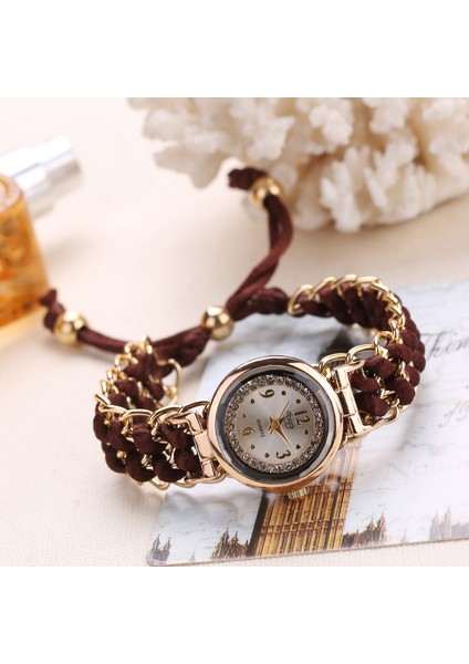 Kırmızı Moda Kadın Bilezik Izle Altın Örgülü Halat Kuvars Kol Saati Nedensel Ayarlanabilir Kol Saati Saat Kız Saatler Relojes Mujer (Yurt Dışından) modelleri