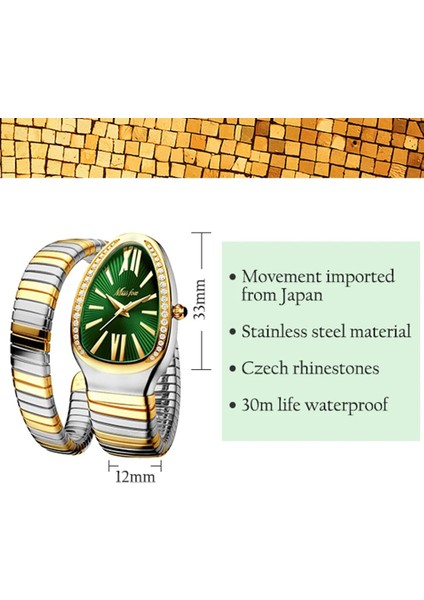 Gümüş Altın Yeşil Gümüş Çelik Bilezik Saatler Kadınlar 2022 Moda Bayanlar Kuvars Izle Kadın Yılan Şekli Relogio Femenino Yaratıcı Xfcs Bileklik Yeni (Yurt Dışından) fırsatları