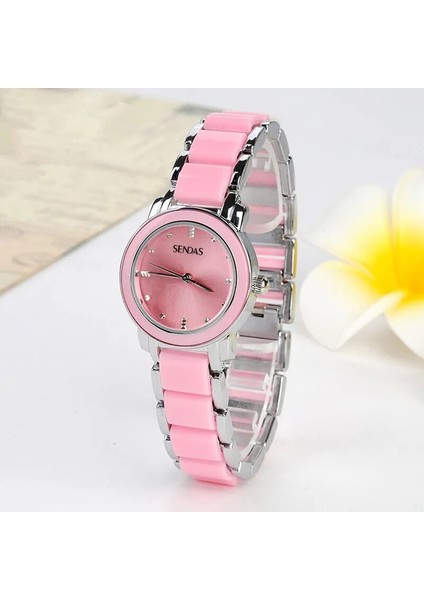8440-BEYAZ Kadın Saatler Top Marka Lüks Su Geçirmez Gül Altın Bilezik Izle Kadın Seramik Kuvars Izle Bayanlar 2022 Reloj Mujer Elegante (Yurt Dışından) fırsatları