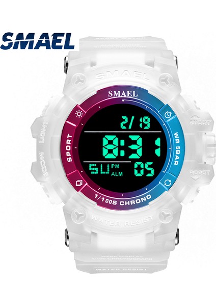 Mavi-Kırmızı Kadın Dijital Saat Beyaz Moda Saat Alarm Kronometre Spor Bilezik Izle 8046 Kadın Spor Saatler LED Izle Su Geçirmez (Yurt Dışından) fırsatları