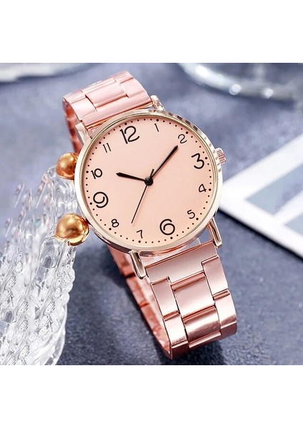 1 Saat Izle Kadın 2022 Yeni Moda Lüks Basit Çelik Şerit Izle Bayanlar Büyük Arama Kuvars Saat Bilezik Saat Seti Reloj Mujer (Yurt Dışından)