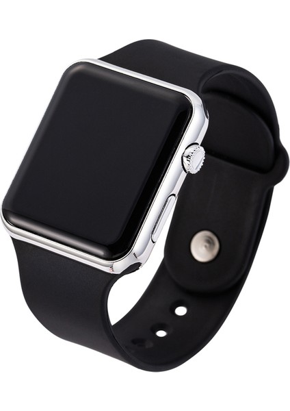 Siyah Gümüş Erkek Saatler Moda Spor Izle LED Lüks Erkekler Dijital Ordu Spor Su Geçirmez Spor Kadın Izle Relogio Feminino Saat (Yurt Dışından)