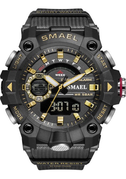 Blackgold Askeri Saatler Erkekler Spor Izle Yeni 50 M Su Geçirmez Kol Saati Kronometre Alarm LED Işık Dijital Saatler 8040 Erkek Spor Saat (Yurt Dışından)