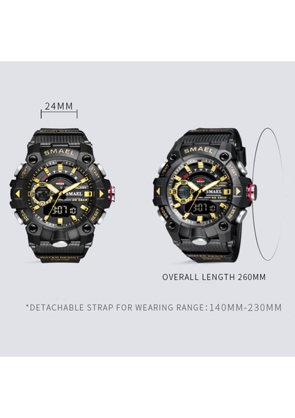 Blackgold Askeri Saatler Erkekler Spor Izle Yeni 50 M Su Geçirmez Kol Saati Kronometre Alarm LED Işık Dijital Saatler 8040 Erkek Spor Saat (Yurt Dışından) fiyatları