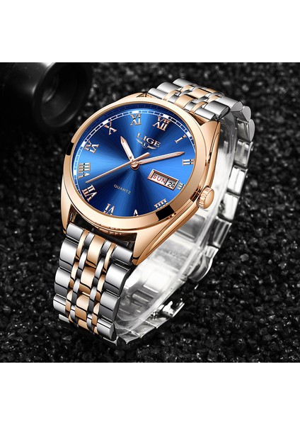 Gümüş Lıge Kuvars Erkek Izle Üst Marka Iş Paslanmaz Çelik Lüks Su Geçirmez Saat Hafta Moda Spor Kol Saati Relogio Masculino (Yurt Dışından) modelleri