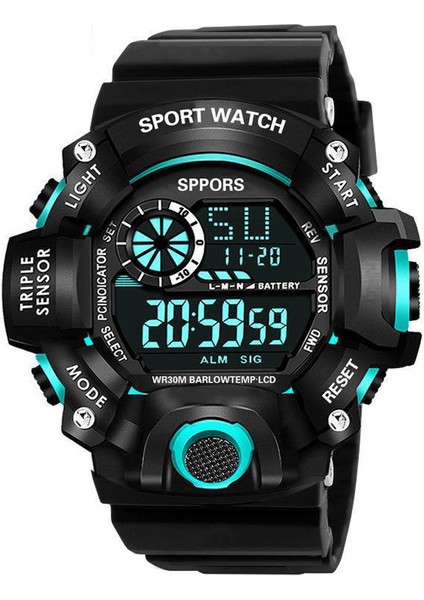 Siyah Moda Piyade Spor Elektronik Izle Yeni LED Su Geçirmez G Aydınlık Şok El Saati Erkekler Kadınlar Için Dijital Maliyet Kol Saati (Yurt Dışından)