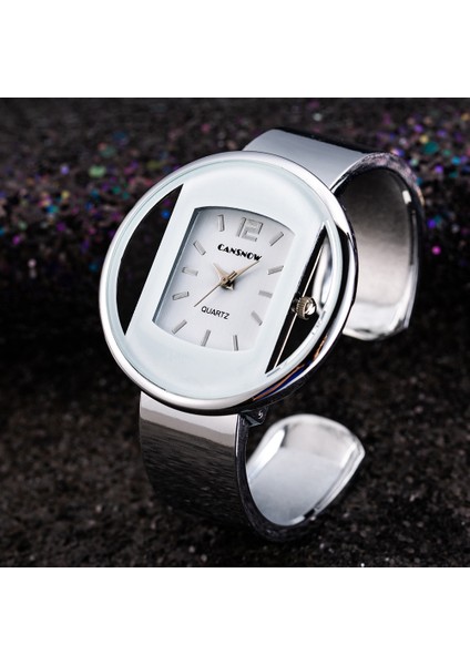 Gümüş Beyaz Yeni Moda Kadın Bilezik Izle Lüks Marka Gümüş Altın Kuvars Kol Saati Saat Bayanlar Elbise Relógio Montre Femme Reloj Mujer (Yurt Dışından) modelleri