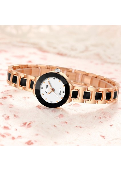 Stil 4 2021 Lüks Kadın Altın Paslanmaz Çelik Bilezik Izle Bayanlar Moda Içi Boş Kemerli Elbise Izle Kadın Casual Saat Relogio Sıcak (Yurt Dışından)