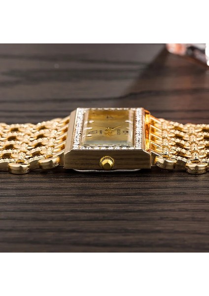 Stil 4 2021 Lüks Kadın Altın Paslanmaz Çelik Bilezik Izle Bayanlar Moda Içi Boş Kemerli Elbise Izle Kadın Casual Saat Relogio Sıcak (Yurt Dışından) fırsatları