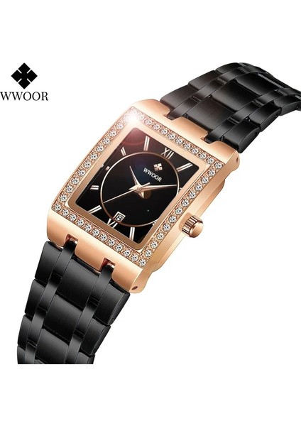 Gümüş 2022 Wwoor Moda Izle Kadınlar Için Lüks Marka Bayan Kuvars Elmas Izle Küçük Kadran Takvim Bilezik Izle Kadın Montre Femme (Yurt Dışından) fiyatları