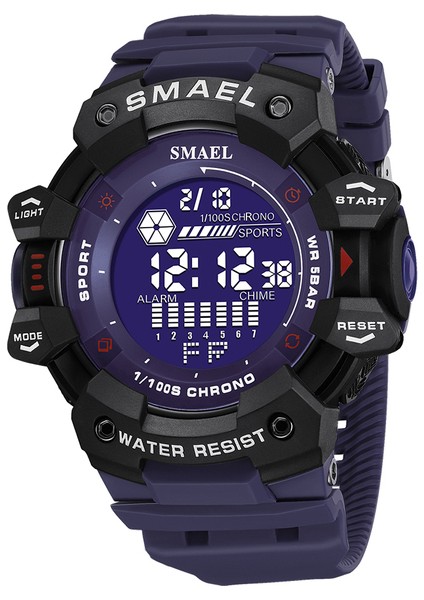 Mavi Smael Dijital Saat Erkekler Için Spor Saatler Elektronik LED Erkek Kol Saati Öğrenci Geri Sayım Kronometre Açık Hava Spor Saati Erkek (Yurt Dışından)