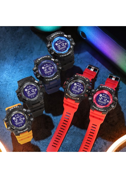 Mavi Smael Dijital Saat Erkekler Için Spor Saatler Elektronik LED Erkek Kol Saati Öğrenci Geri Sayım Kronometre Açık Hava Spor Saati Erkek (Yurt Dışından) fiyatları