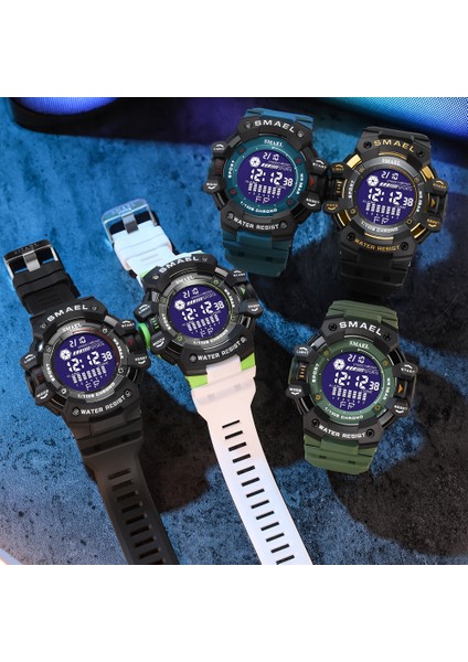 Mavi Smael Dijital Saat Erkekler Için Spor Saatler Elektronik LED Erkek Kol Saati Öğrenci Geri Sayım Kronometre Açık Hava Spor Saati Erkek (Yurt Dışından) modelleri