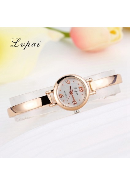 Gül Altın Beyaz Lüks Izle Kadın Elbise Bilezik Izle Moda Kristal Kuvars Kol Saati Klasik Altın Bayanlar Gündelik Saat Lvpai Üst Marka (Yurt Dışından)