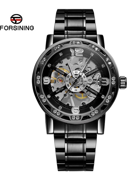 06 Forsınıng Avrupa ve Amerikan Basit Rüzgar Aydınlık Mekanik Saat Içi Boş Yuvarlak Siyah Çelik Şerit Izle Erkek Mekanik Saat (Yurt Dışından) fırsatları