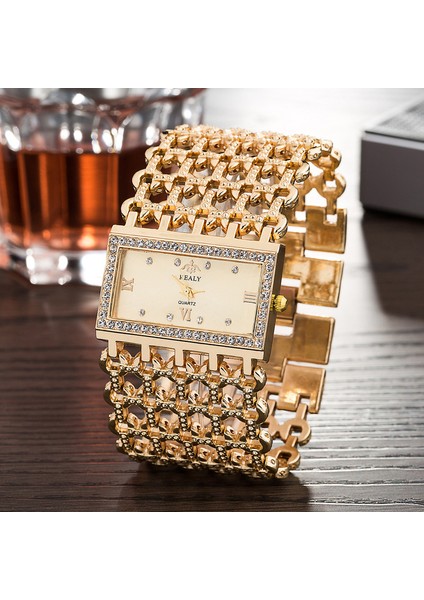 Stil 1 2021 Lüks Kadın Altın Paslanmaz Çelik Bilezik Izle Bayanlar Moda Içi Boş Kemerli Elbise Izle Kadın Casual Saat Relogio Sıcak (Yurt Dışından) fiyatları