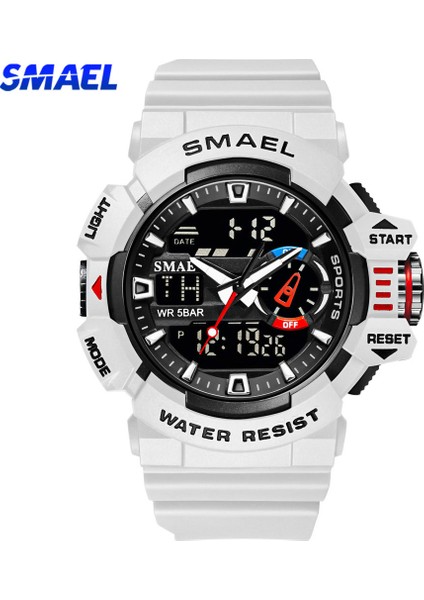Siyah Mavi Smael Askeri Saatler Erkekler Spor Izle Su Geçirmez Kol Saati Kronometre Alarm LED Işık Dijital Saatler Erkek Büyük Kadran Saat 8043 (Yurt Dışından) fırsatları