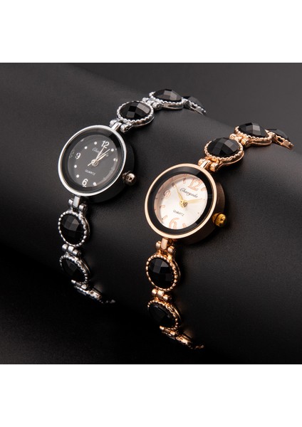 Gümüş Moda Gül Altın Izle Kadın Saatler Kişilik Alaşım Kadın Bilezik Saatler Göz Alıcı Bayanlar Kuvars Kol Saati Kadın Saat (Yurt Dışından) modelleri