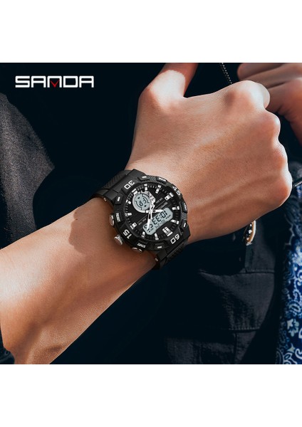 Siyah Sanda Marka Erkek Izle 50 M Su Geçirmez Şok Askeri Spor Saatler Erkek Dijital Elektronik Saat Lüks Erkek Kuvars Kol Saati (Yurt Dışından) indirimleri