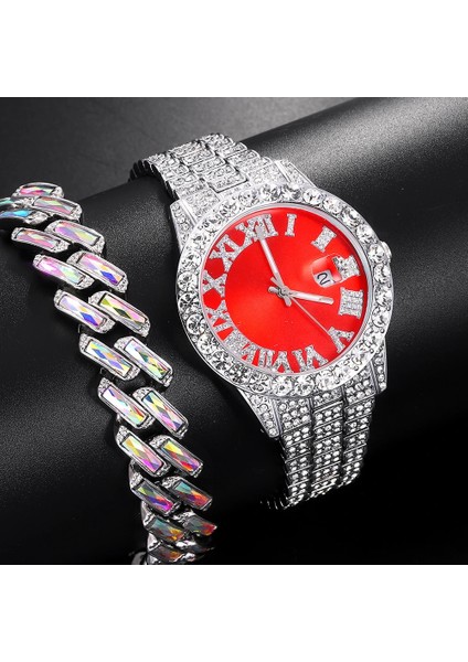 Bir Dizi Tam Rhinestones Kaplamalı Buzlu Out Izle Bilezik Kadınlar Için Erkek Küba Link Zinciri Bilezik Izle Hip Hop Erkekler Izle Set Takı (Yurt Dışından) fiyatları