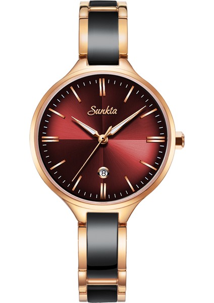 Siyah Gül Siyah Reloj Mujer Sunkta Moda Kadın Saatler Gül Kırmızı Bayanlar Bilezik Saatler 2019NEW Kadınlar Için Yaratıcı Su Geçirmez Kuvars Saatler (Yurt Dışından) modelleri