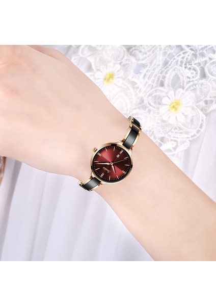 Siyah Gül Siyah Reloj Mujer Sunkta Moda Kadın Saatler Gül Kırmızı Bayanlar Bilezik Saatler 2019NEW Kadınlar Için Yaratıcı Su Geçirmez Kuvars Saatler (Yurt Dışından) fırsatları