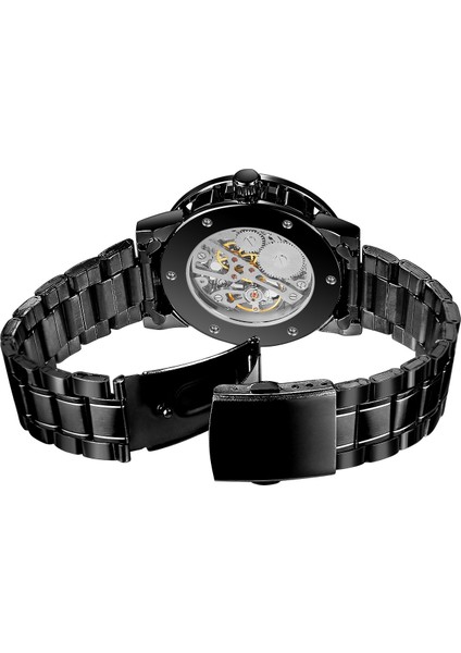 04 Forsınıng Avrupa ve Amerikan Basit Rüzgar Aydınlık Mekanik Saat Içi Boş Yuvarlak Siyah Çelik Şerit Izle Erkek Mekanik Saat (Yurt Dışından) modelleri