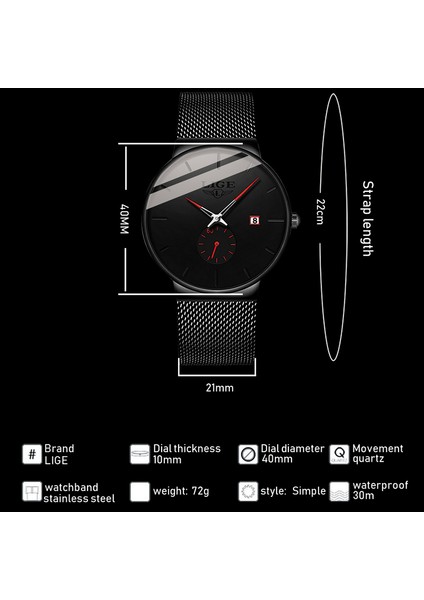 Siyah Mavi 2023 Lıge Erkek Saatler Üst Marka Lüks Moda Bilek Izle Erkekler Için Kuvars Saat Saat Erkek Ultra-Ince Örgü Kemer Su Geçirmez + Kutu (Yurt Dışından) fırsatları