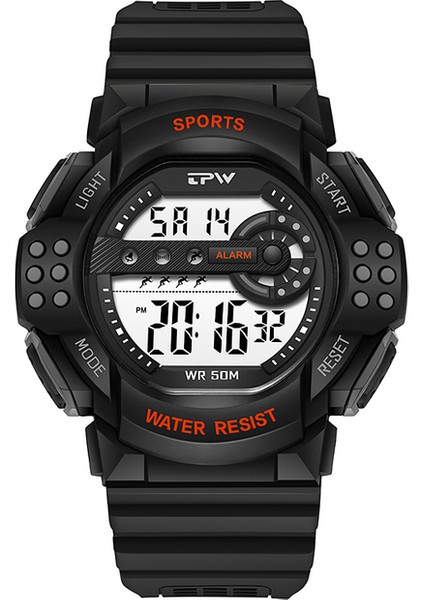 Siyah Basit Taktik Saat 5ATM Suya Dayanıklı 51MM Büyük Kadran Modaya Uygun Spor Tarzı (Yurt Dışından)