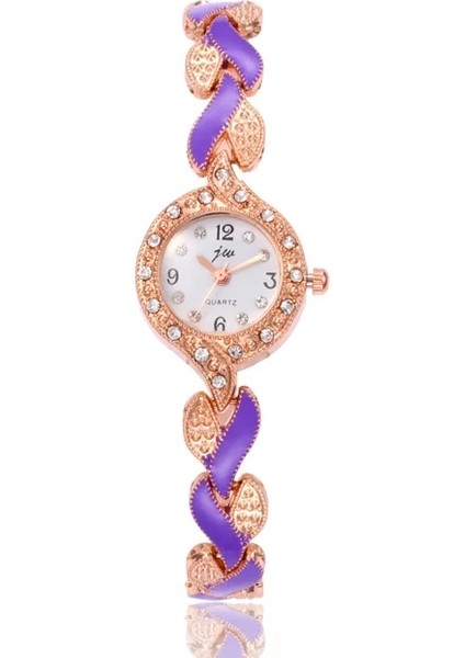 Mor 2020 Bilezik Saatler Kadınlar Lüks Kristal Elbise Kol Saatleri Saatler Kadın Moda Rahat Quartz Saat Hediye Orologio Donna (Yurt Dışından)