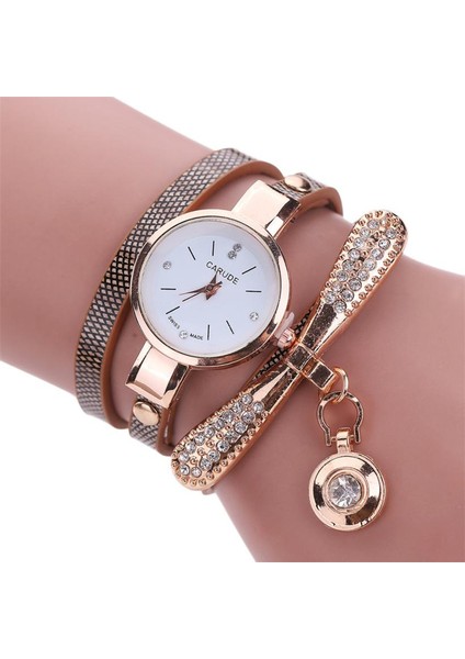 Bej 2019 Kadın Saatler Moda Rahat Bilezik Izle Kadın Relogio Deri Taklidi Analog Kuvars Izle Saat Kadın Montre Femme (Yurt Dışından) fiyatları
