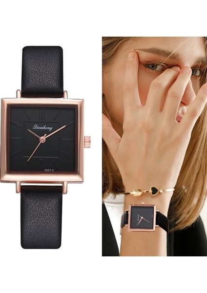 1038 Pembe Dropshiping Yeni Üst Marka Kare Kadın Bilezik Izle Sözleşmeli Deri Kristal Kol Saatleri Kadın Elbise Bayanlar Kuvars Saat (Yurt Dışından) indirimleri