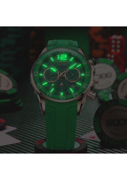 Gümüş Mavi Lıge Moda Chronograph Spor Saatler Erkekler Için Üst Marka Lüks Su Geçirmez Iş Kol Saati Kuvars Saat Tarihi Montre Homme (Yurt Dışından)